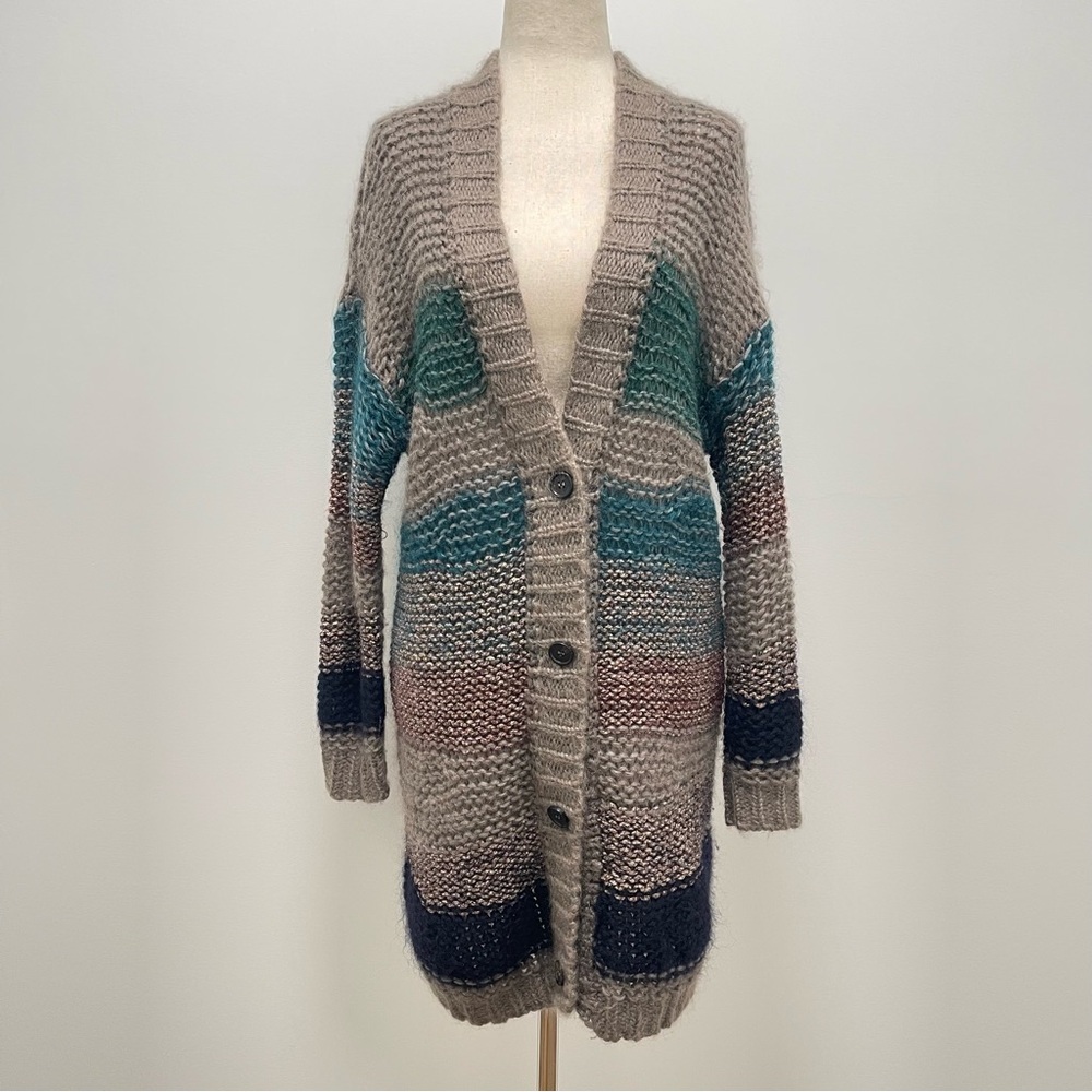 Roberto Collina Wool Mohair Cardigan, Gray, 1, Small
